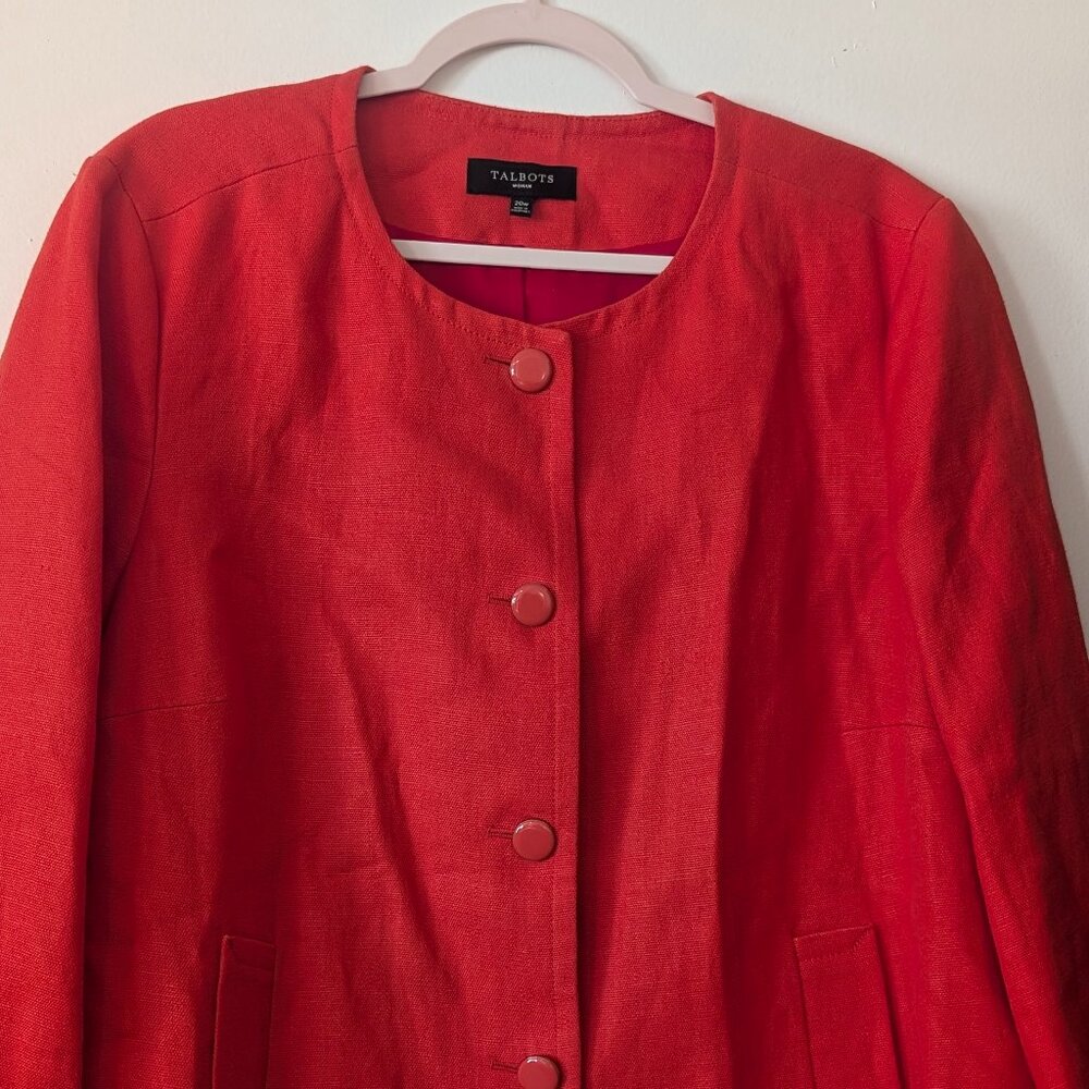 Talbots Woman orange linen jacket